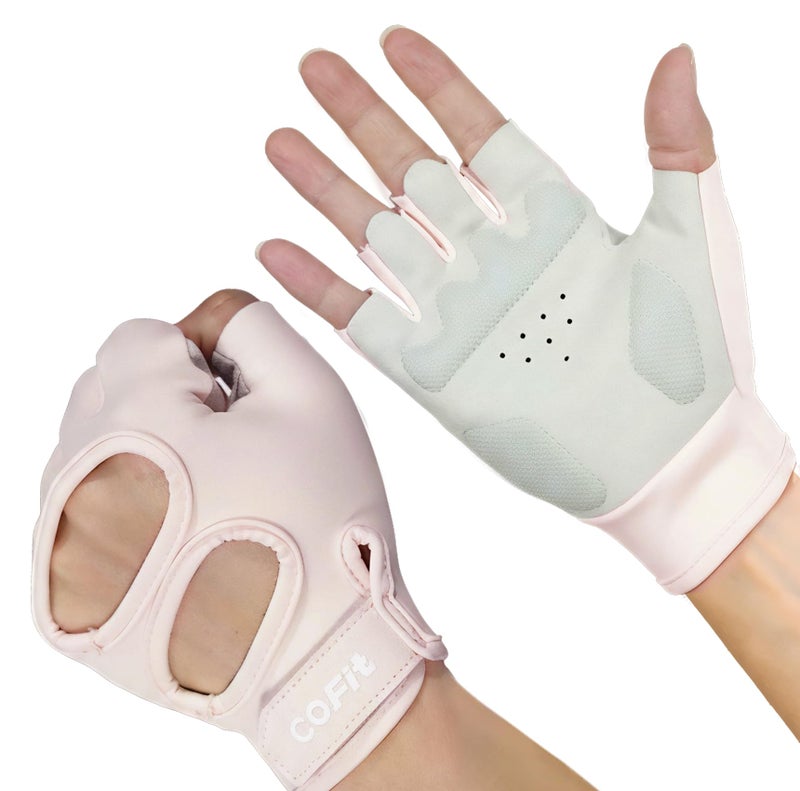 COFIT Weight Lifting Gloves for Men and Women, Breathable Anti-Slip Workout Gloves with Wrist Support and Palm Protection for Gym & Strength Training - Pink M - Image 1